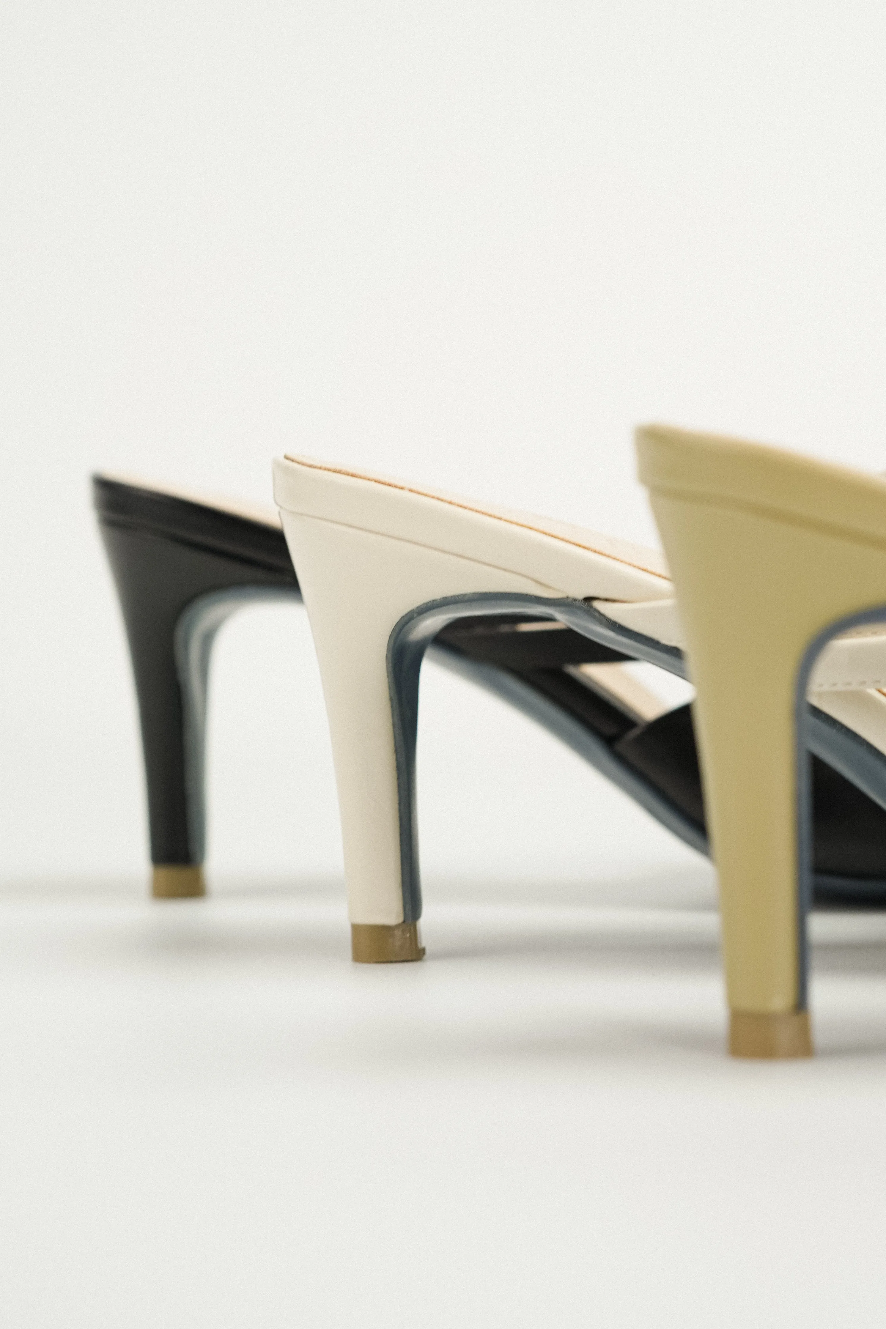 Azalea Ruched Pointy Heel Mules (Olive Green)