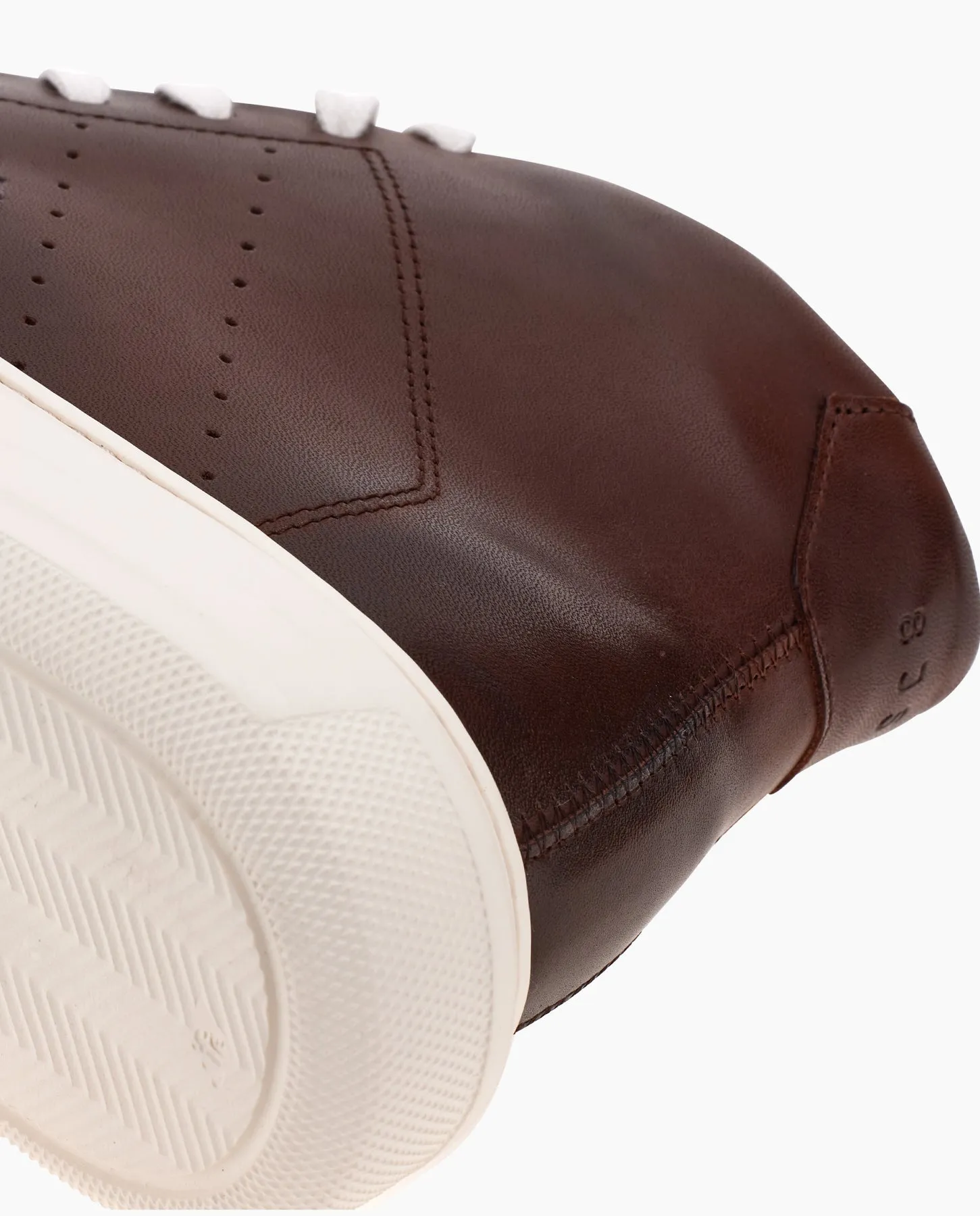 Burnished Brown Leather Racing Sneakers