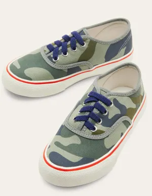Canvas Low Tops-Green Camo