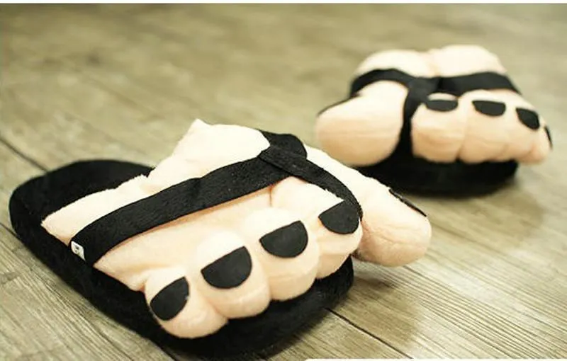 Cartoon Big Toes Funny Winter Warm Slipper Household Plush Shoes
