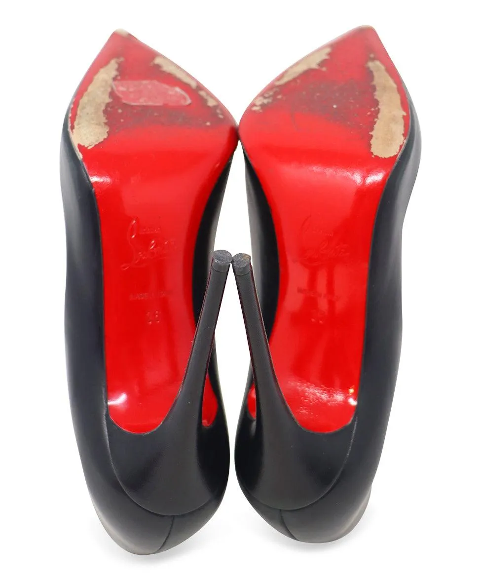Christian Louboutin Black Leather Heels sz 6