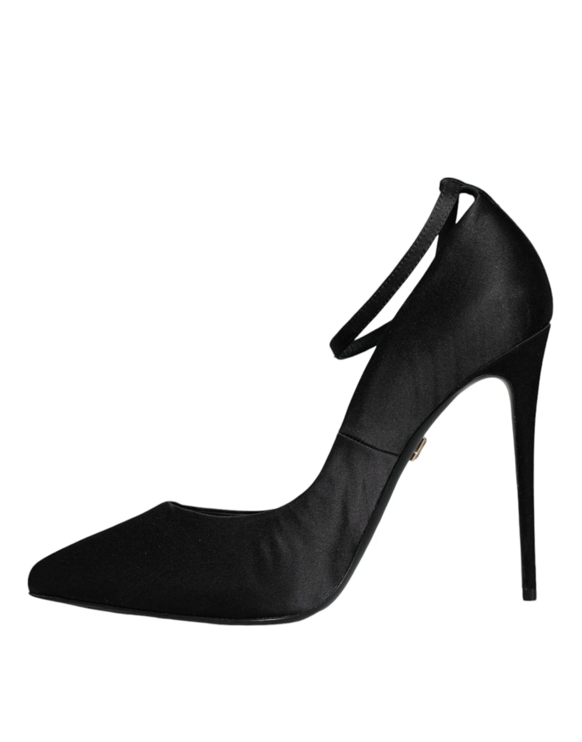Dolce & Gabbana Ankle Strap Pumps In Black Satin