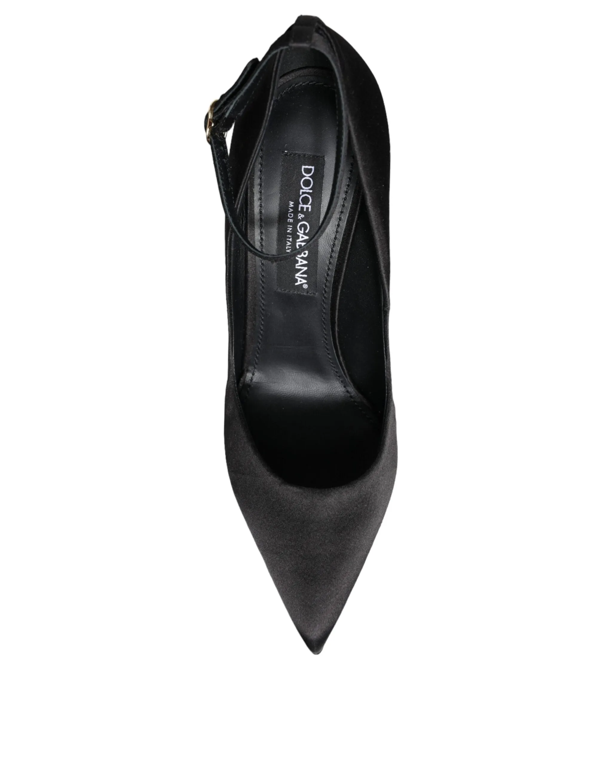 Dolce & Gabbana Ankle Strap Pumps In Black Satin