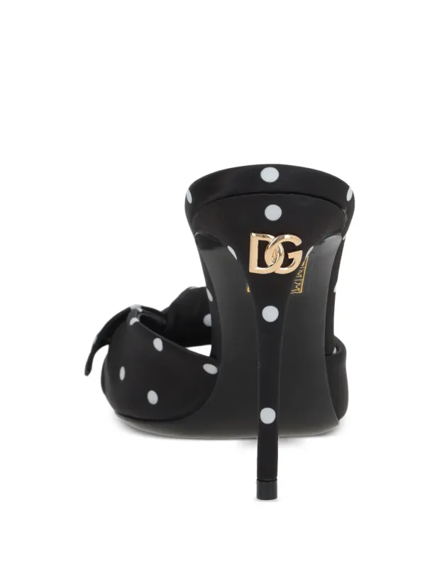 Dolce & Gabbana Keira 90mm polka-dot satin mules