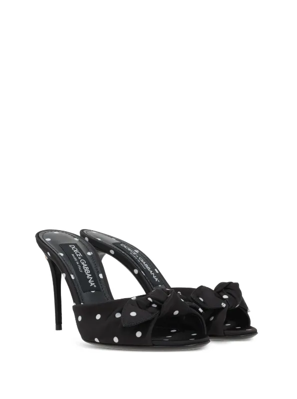 Dolce & Gabbana Keira 90mm polka-dot satin mules