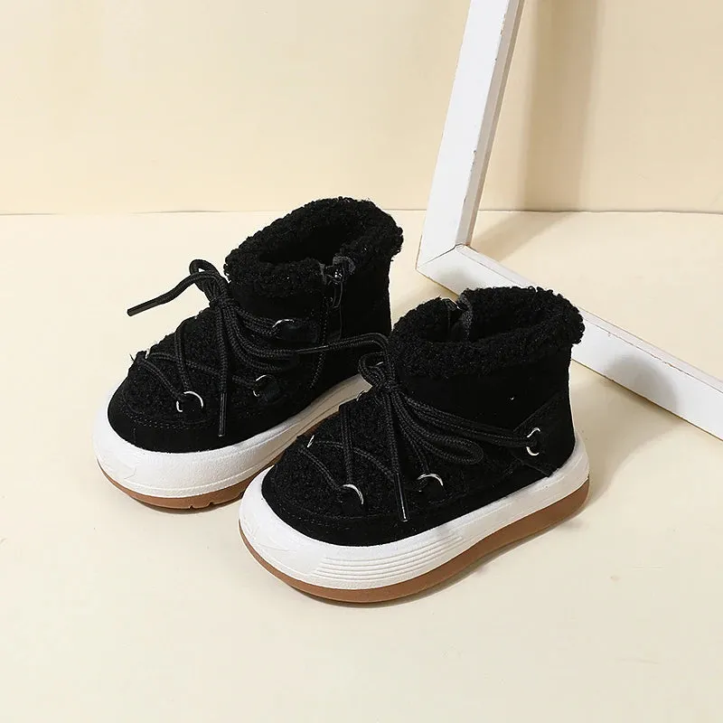 GT-CECD New Autumn/Winter Baby Boots Warm Plush Rubber Sole Toddler