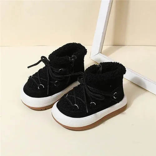 GT-CECD New Autumn/Winter Baby Boots Warm Plush Rubber Sole Toddler