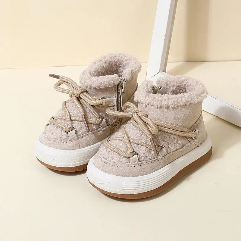 GT-CECD New Autumn/Winter Baby Boots Warm Plush Rubber Sole Toddler