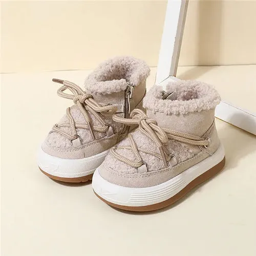 GT-CECD New Autumn/Winter Baby Boots Warm Plush Rubber Sole Toddler