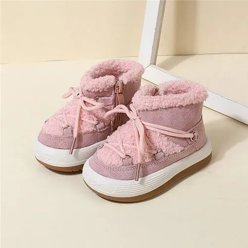 GT-CECD New Autumn/Winter Baby Boots Warm Plush Rubber Sole Toddler