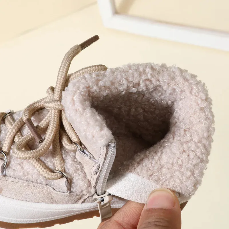 GT-CECD New Autumn/Winter Baby Boots Warm Plush Rubber Sole Toddler