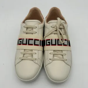 Gucci White Leather Logo Band Ace Sneakers 24120204