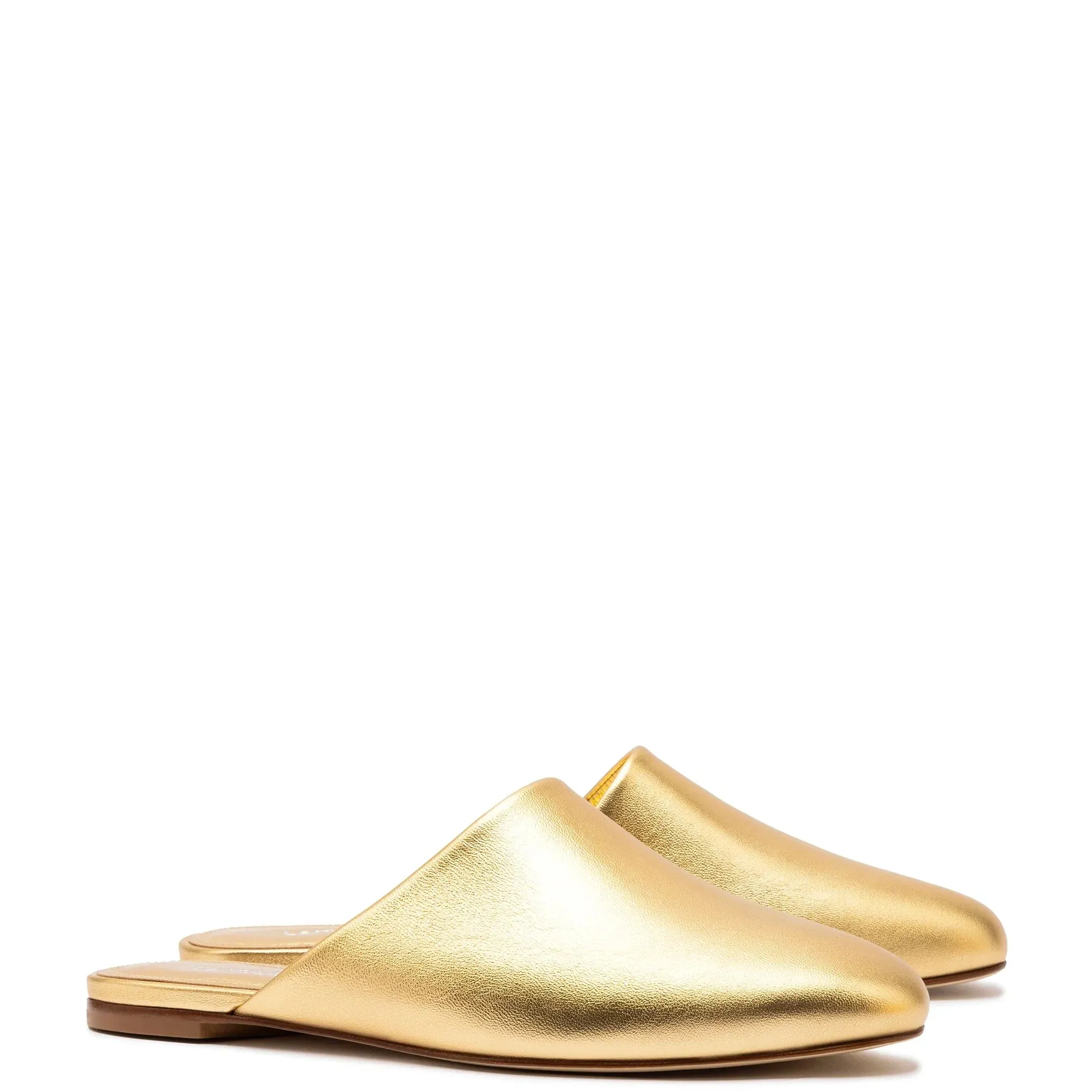Larroude Venice Flat Mule Pouch-Kit In Gold