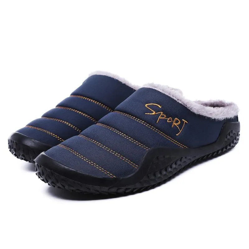 Men Fashion Keep Warm Cotton Fur Slipper