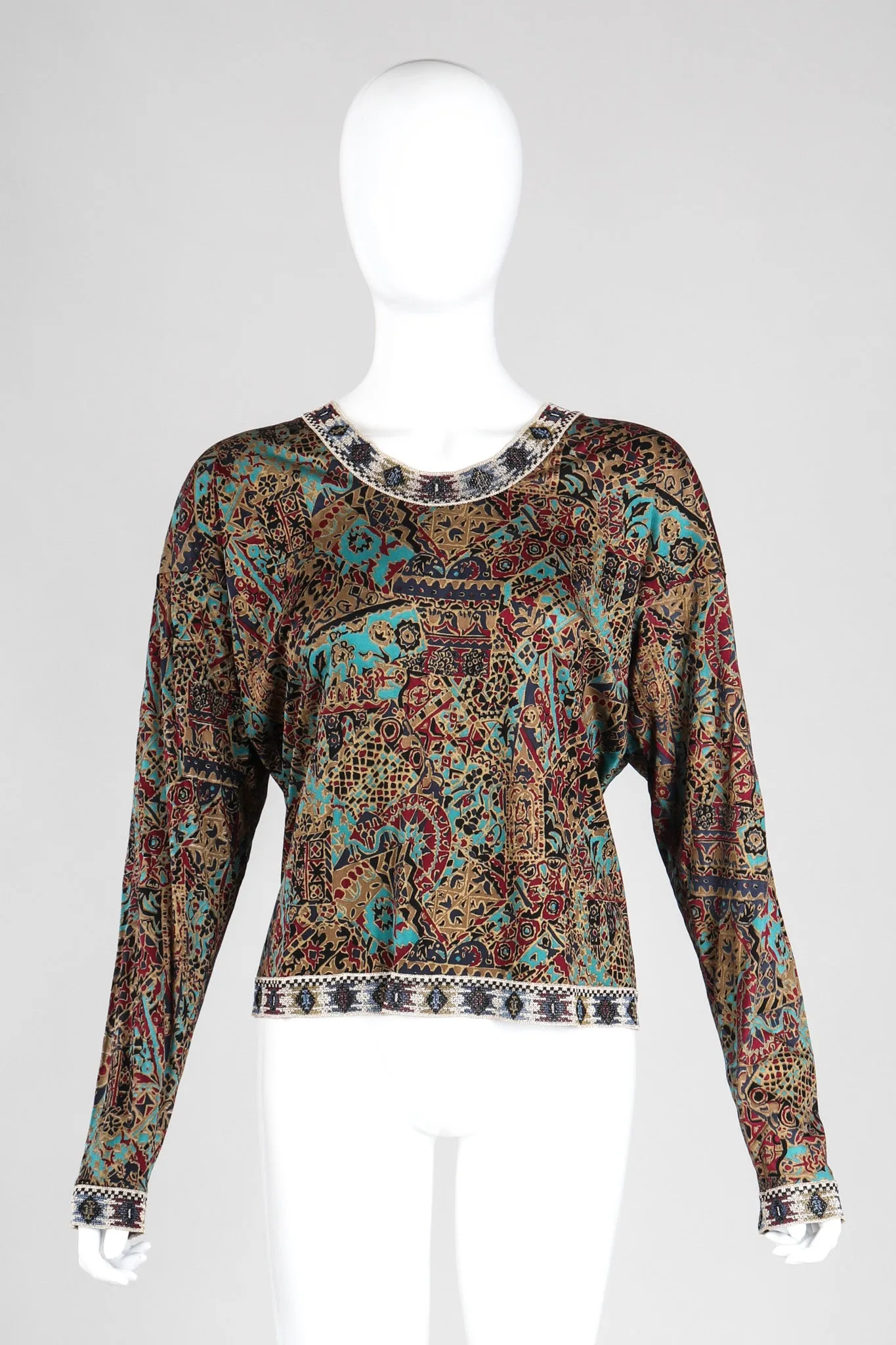 Moroccan Print Sequin Silk Leisure Set
