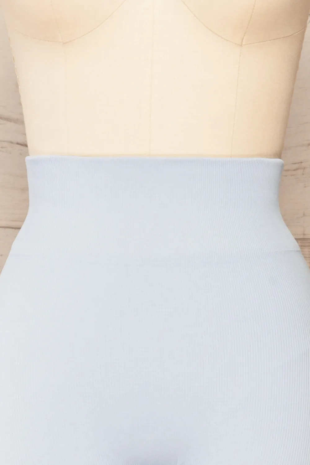 Noci Blue | Seamless Ribbed Biker Shorts