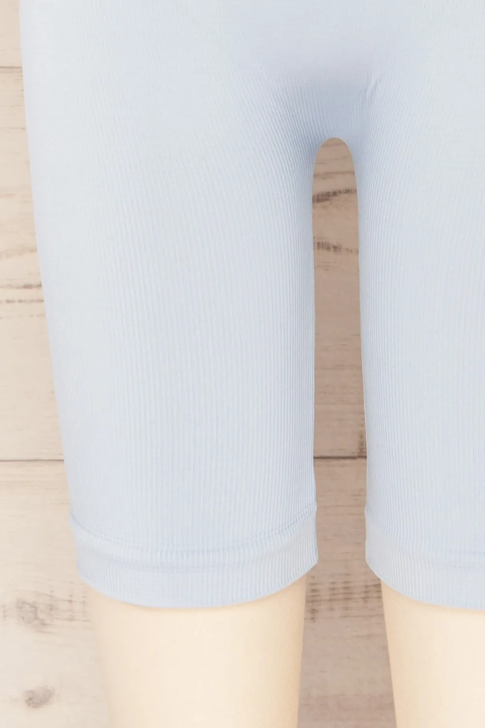 Noci Blue | Seamless Ribbed Biker Shorts