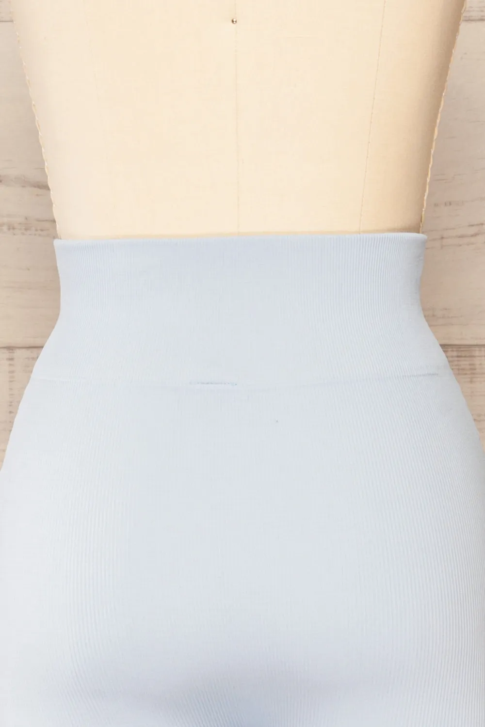 Noci Blue | Seamless Ribbed Biker Shorts
