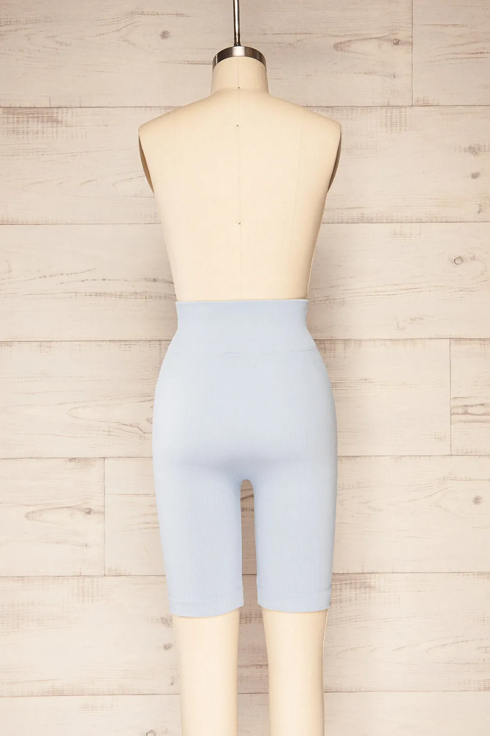 Noci Blue | Seamless Ribbed Biker Shorts