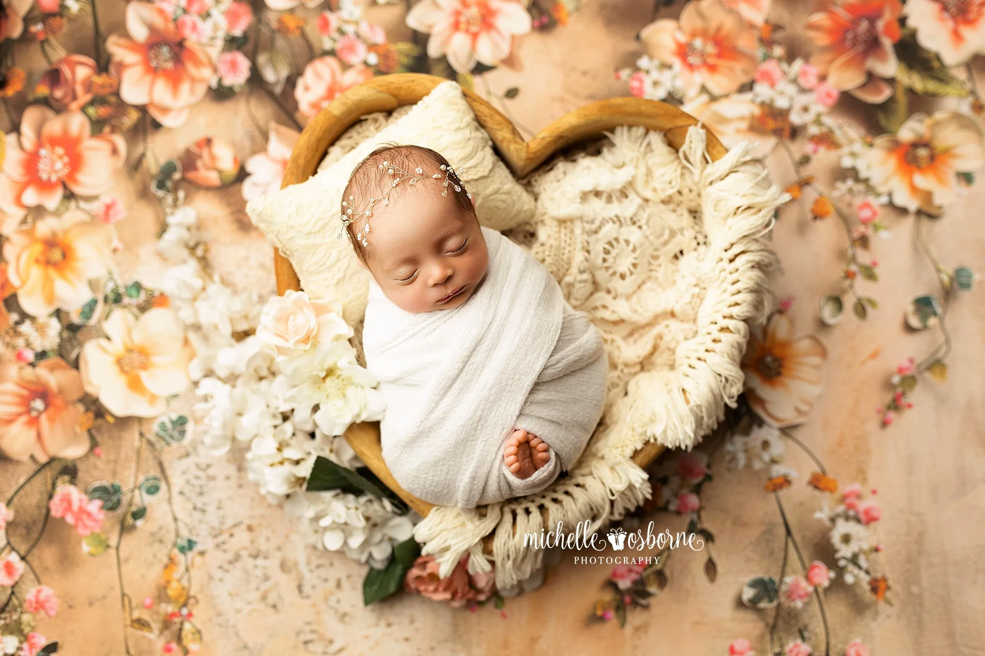 Painted Floral Peach - Petite