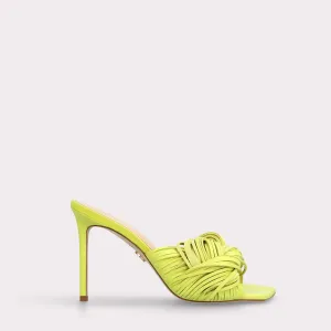 PENELOPE YELLOW LEATHER AND SUEDE MULE