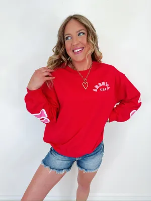 "America" Puff Graphic Sweatshirt