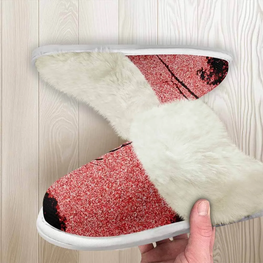 Red Sky Night Forest Keep Warm Cotton Slippers