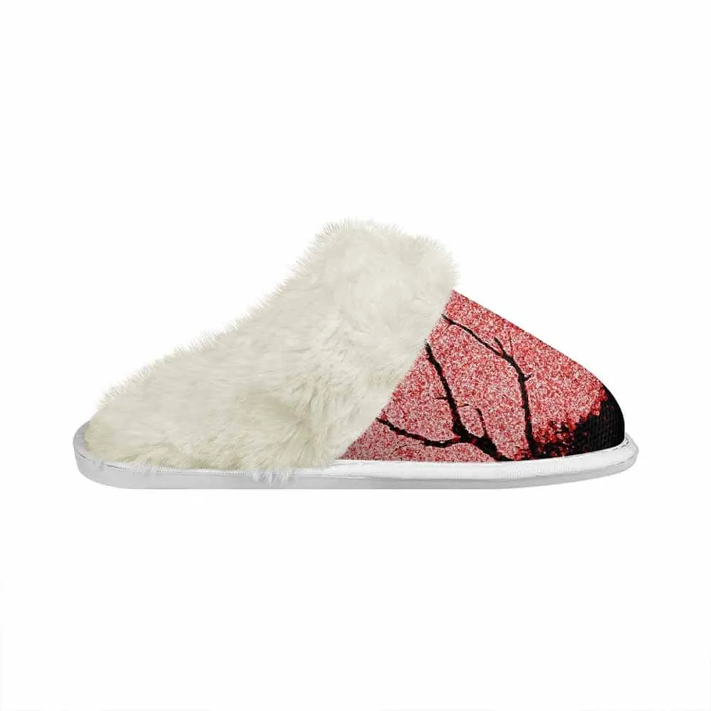Red Sky Night Forest Keep Warm Cotton Slippers