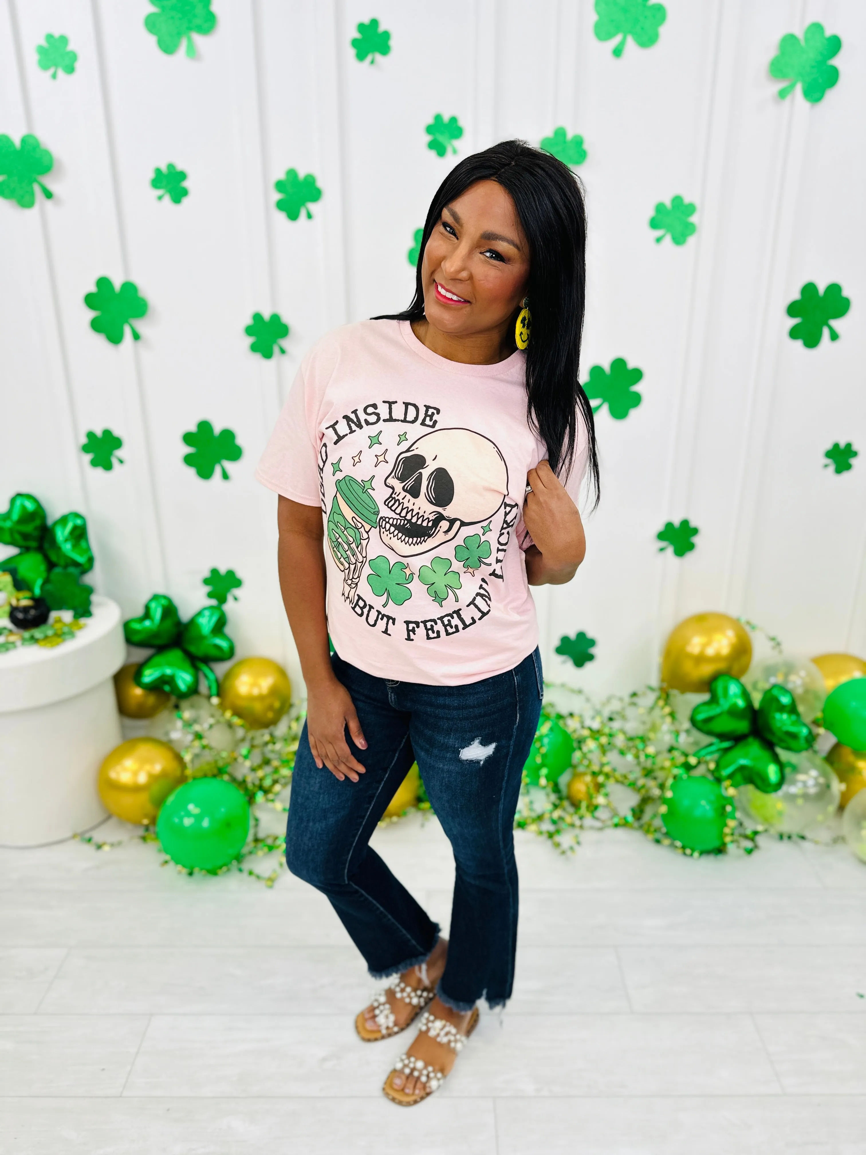 REG/CURVY St. Patrick's Dead Inside But Feelin' Lucky Graphic