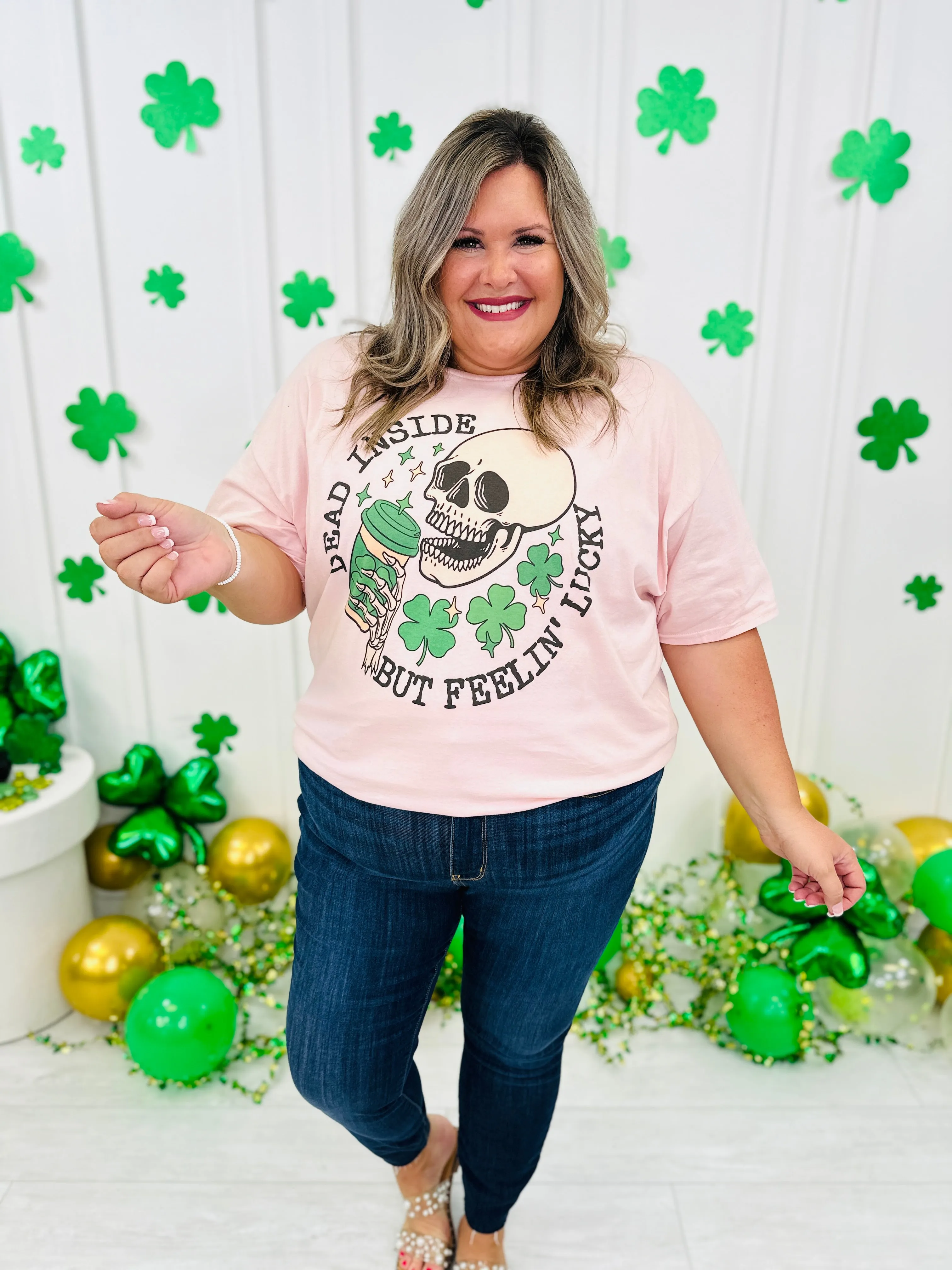 REG/CURVY St. Patrick's Dead Inside But Feelin' Lucky Graphic