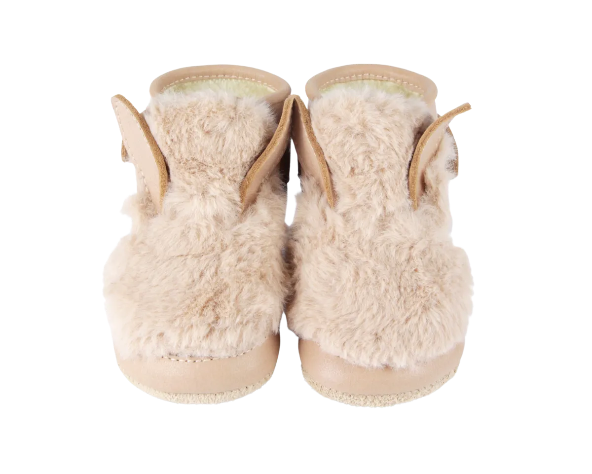 Richy Booties | Fluffy Bunny | Warm Beige Soft Faux Fur