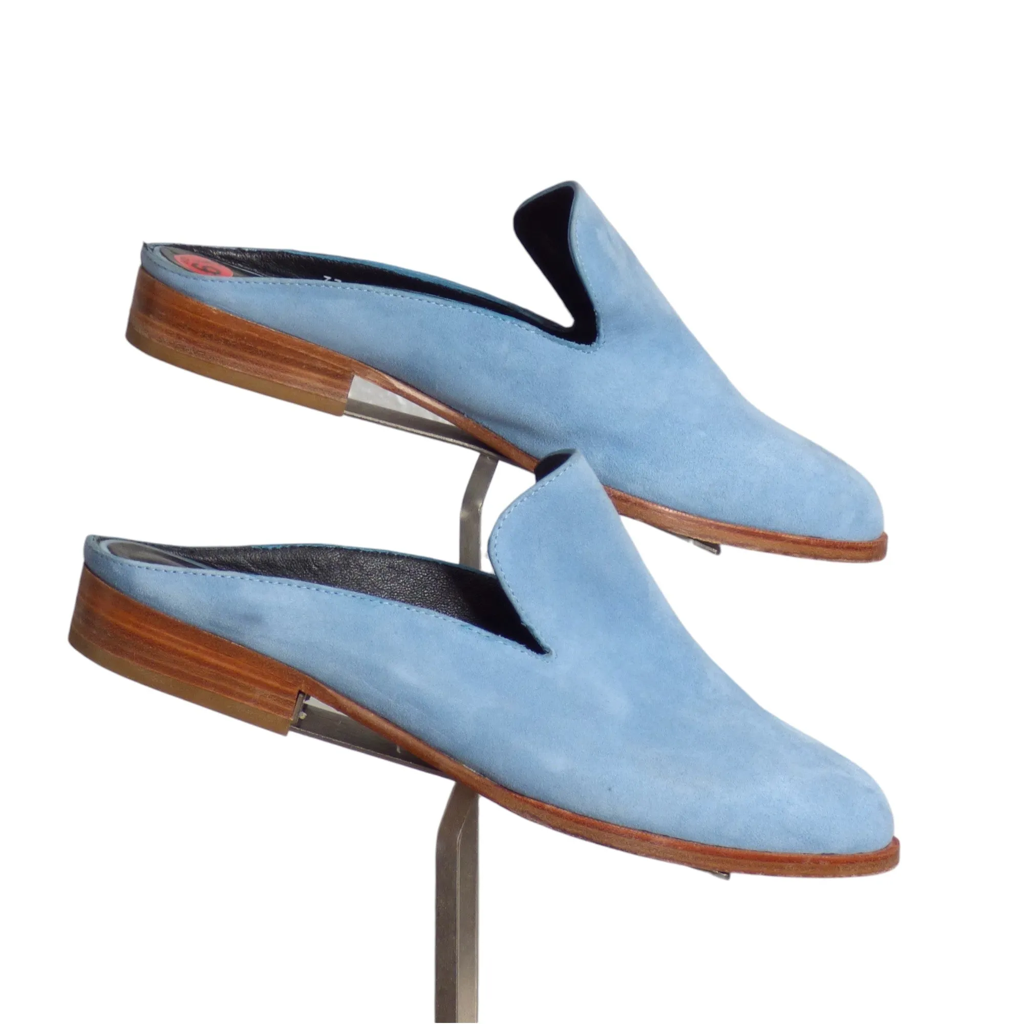 ROBERT CLERGERIE- Blue Suede Slides, Size 37