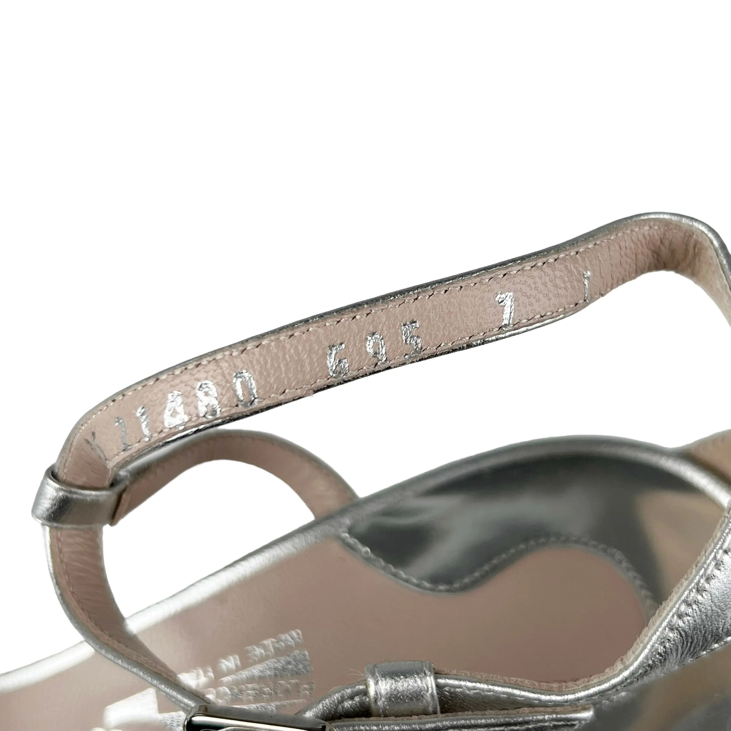 Salvatore Ferragamo Argento 'Daren' Leather Sandals