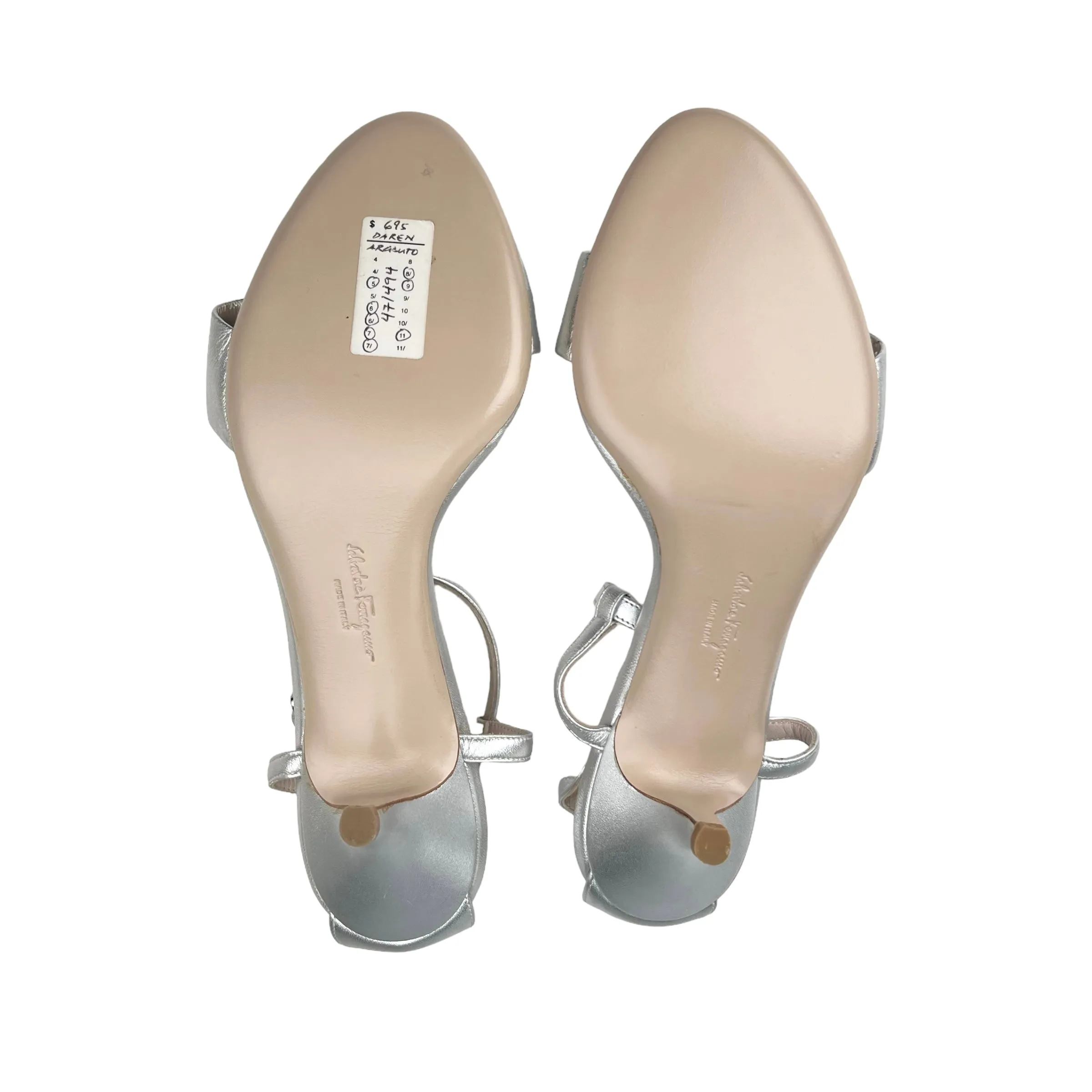 Salvatore Ferragamo Argento 'Daren' Leather Sandals