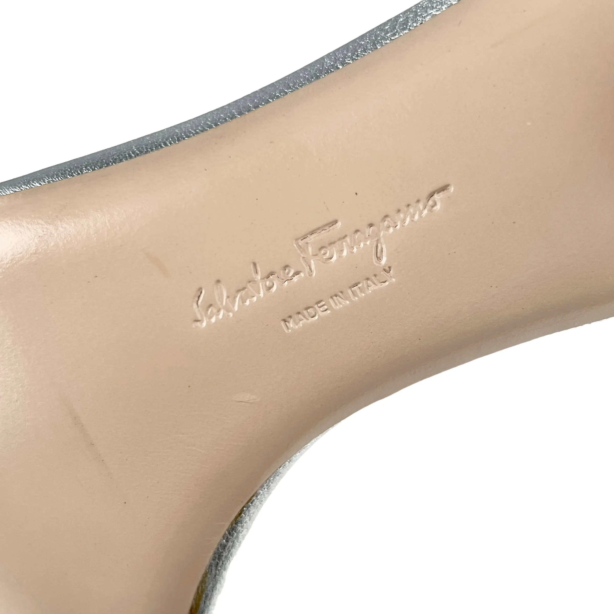 Salvatore Ferragamo Argento 'Daren' Leather Sandals