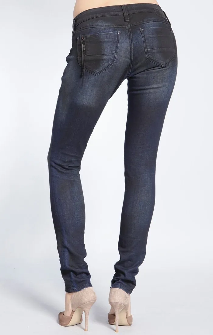 SCARLETT ZIP  SKINNY IN INDIGO COATED