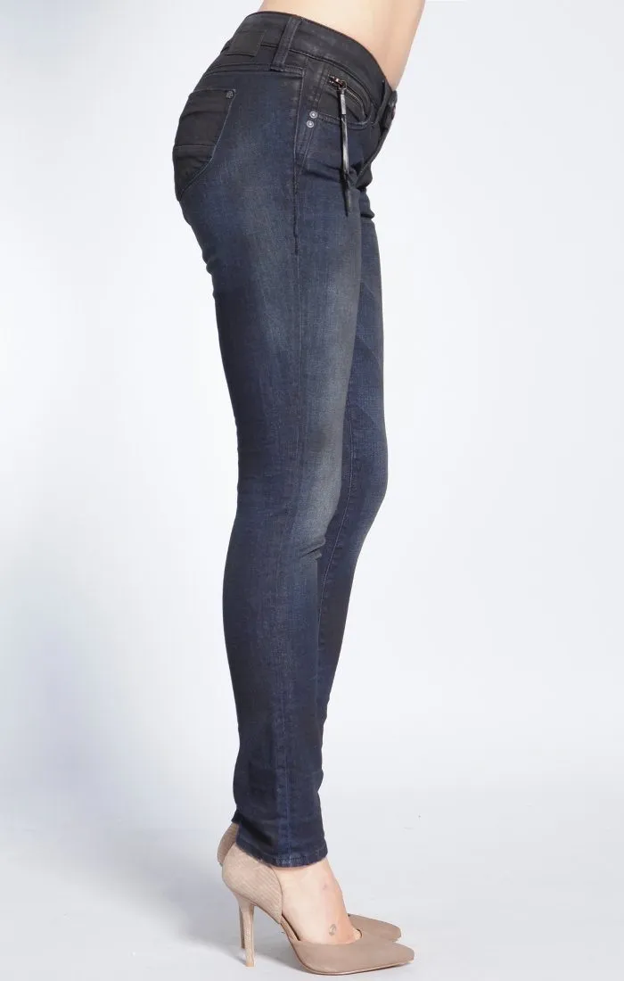 SCARLETT ZIP  SKINNY IN INDIGO COATED