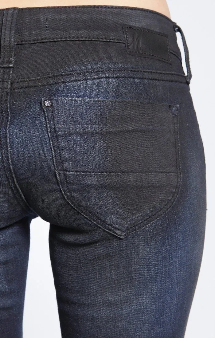 SCARLETT ZIP  SKINNY IN INDIGO COATED