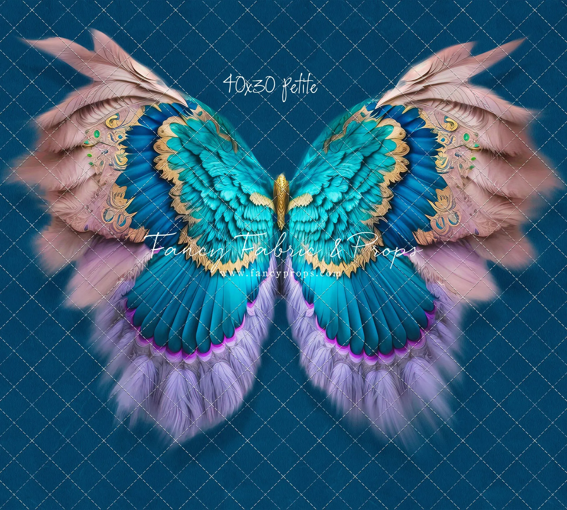 Shimmering Teal Feathers - Petite