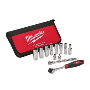 Socket Set - Milwaukee 12pc 3/8" Drive SAE Socket Set, 48-22-9000