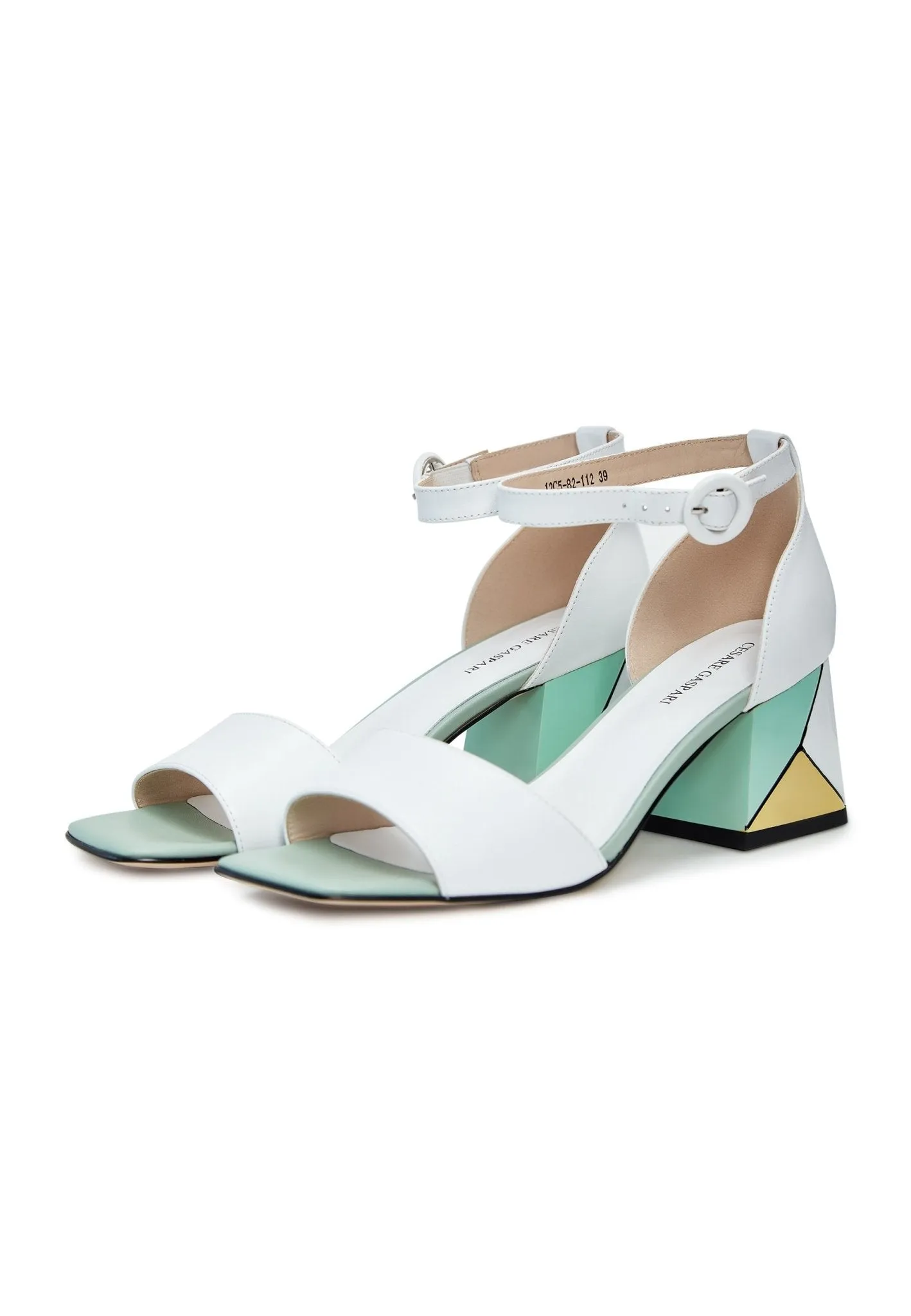 Sqaure Heel Sandals - White
