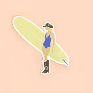 Surfing Cowgirl Sticker