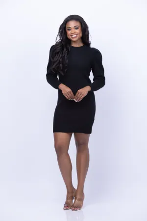 White   Warren Cashmere Dress in Black