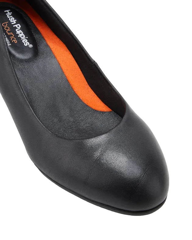 Womens Hush Puppies The Block Heel Black Work Heel Shoes